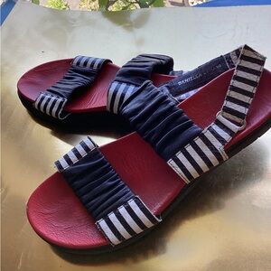 DANIELA LEHAVI  striped leather sandals